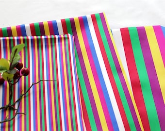 Rainbow | Saekdong Korean Silk by the yard made in Korea Polyester Hanbok Fabric Stripe Satin Fabric for Korean Costume 90cm 35&quot;wide