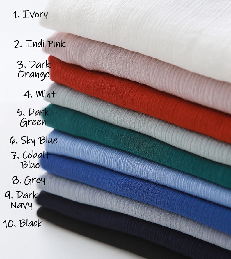 10 Colors Crinkle Rayon Nylon Fabric by the Yard Made in Korea Etsy