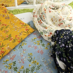 Floral Chiffon Fabric Polyester by the yard 4 colors made in Korea 145cm wide Chao