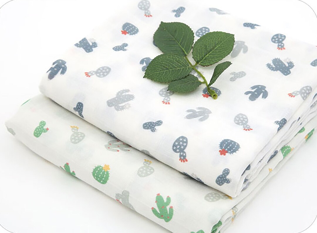 Cactus Cotton Double Gauze by the Yard 2 Colors Wide Muslin Swaddle