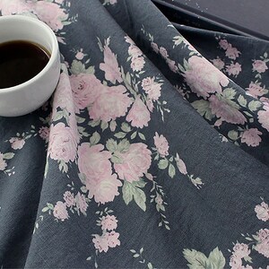 Bogart Rose | Floral Cotton Linen by the Yard, 3 Colors, Made in Korea ...