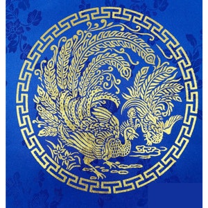 Phoenix Round XL, Gold Metallic Foil Heat Transfer Vinyl for Hanbok, Geumbak for Korean Traditional Costume, 19cm dia x 6 for Hanbok