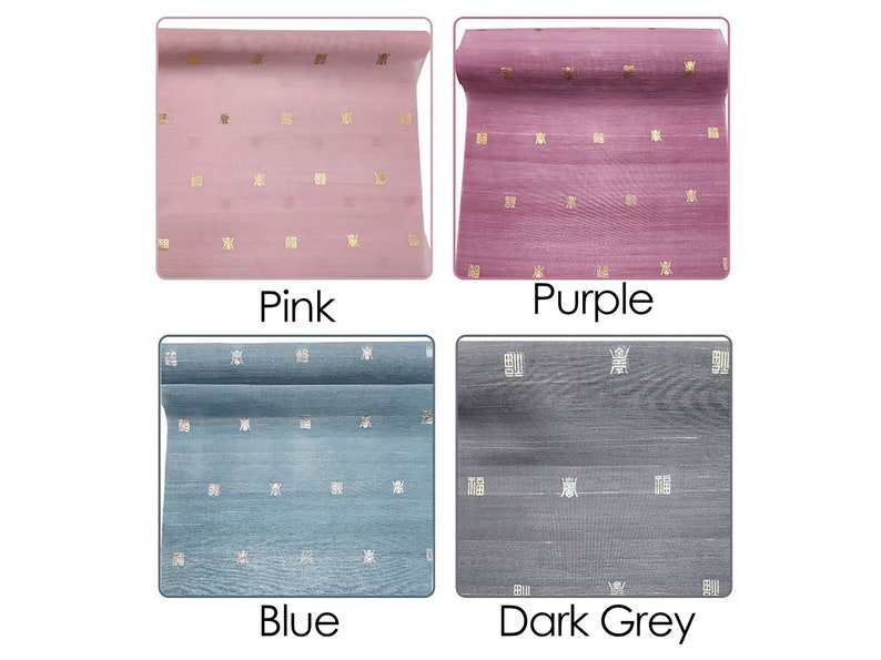 Pictogram Foil Print Hanbok Fabric | Korean silk by the yard made in Korea 6 colors Pictograph Polyester Korean Costume Jeogori 55cm 22"wide image 5