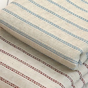 Stiche | Gewaschene Baumwoll-Leinen Rohware, 2 farben, made in Korea, Stitched Gestreift Stoff, Schürze, Geschirrtuch, Heimtextilien 145 cm 57&quot;breit