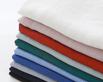10 colors Crinkle Rayon Nylon by the yard made in Korea Premium Crepe Rayon Beach Dress Skirt Summer Apparel Blankets Fabric 145cm 57&quot; wide
