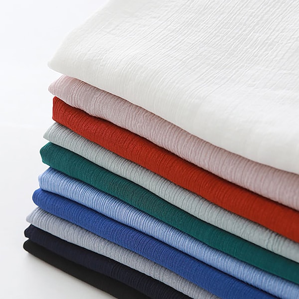 6 colors Crinkle Rayon Nylon by the yard made in Korea Premium Crepe Rayon Beach Dress Skirt Summer Apparel Blankets Fabric 145cm 57" wide