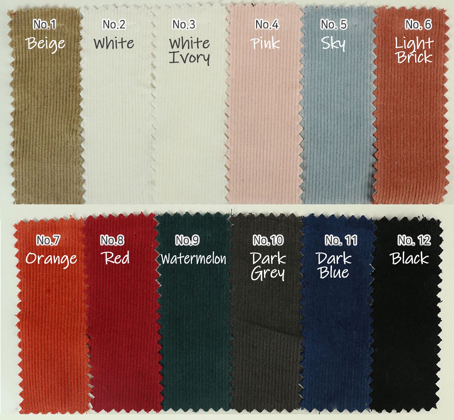 33 Colors 16W Corduroy Fabric by the Yard Soft Cotton Made in Etsy