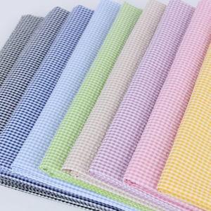 2mm Gingham | Seersucker by the yard 9 colors made in Korea Yarn Dyed Gingham Seersucker Fabric Soft Summer Bedding Apparel 110cm 44" wide