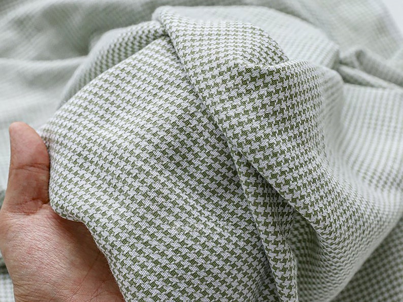 Robins Mini Houndstooth Fabric by the yard 10colors Yarn Dyed Poly Rayon made in Korea Soft Wide Fabric Small Houndstooth Cotton 150cm 59 zdjęcie 4