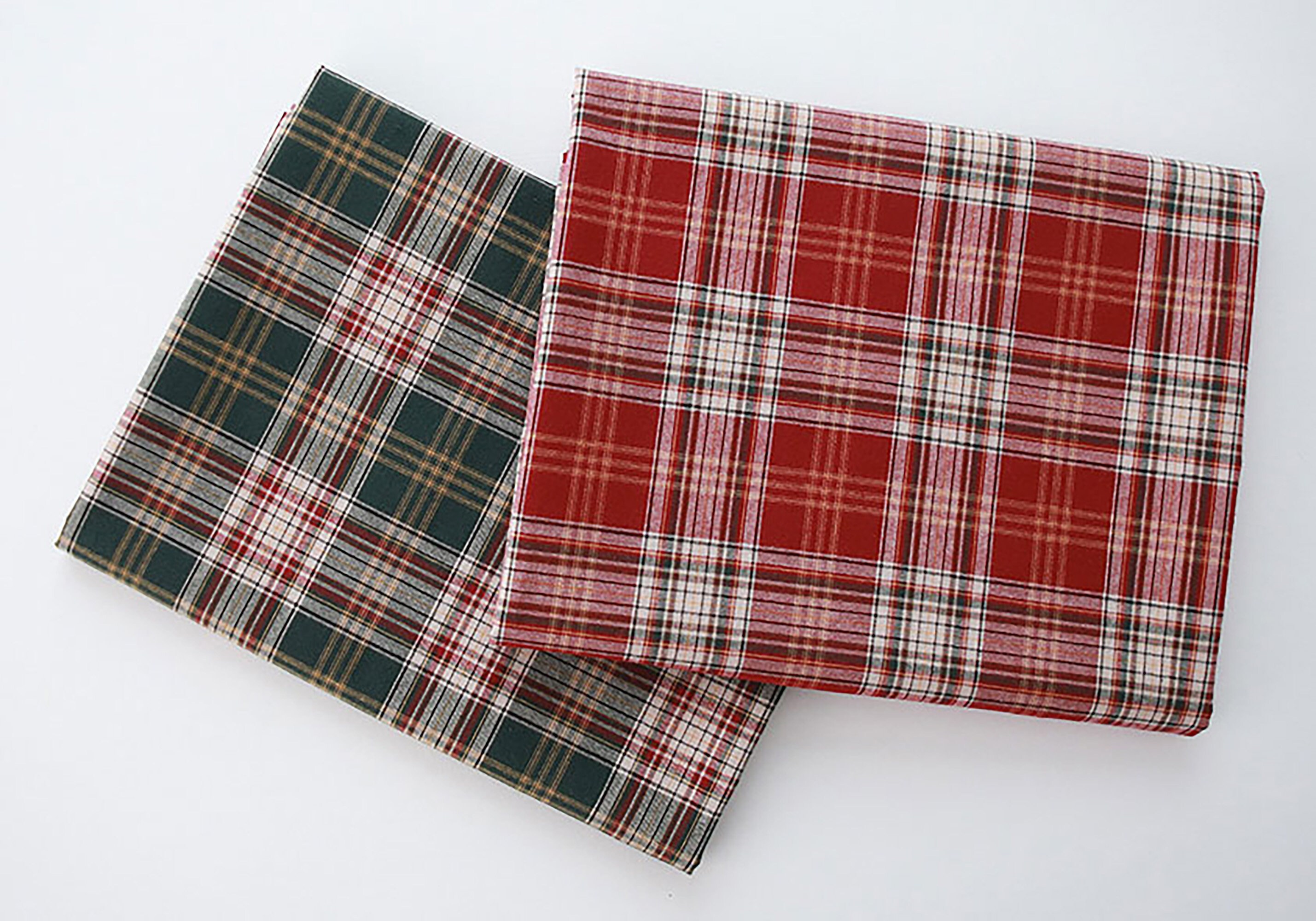 小物 SQUARE WOOL GAUZE STOLE/GRAGE-CHECK Checkered Cotton Linen Gauze Fabric, Plaid Soft Gauze Fabric