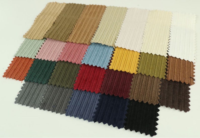 26 colors 8W Mixed Wale Corduroy Fabric by the yard Soft cotton made in Korea 147cm wide