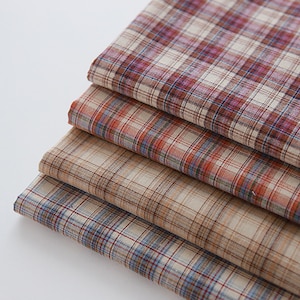 Agralia Check - Washed Cotton by the yard 4 colors made in Korea Yarn Dyed Cotton 110cm wide