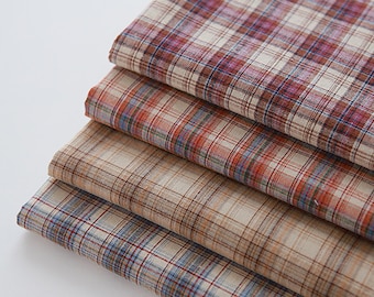 Agralia Check - Washed Cotton by the yard 4 colors made in Korea Yarn Dyed Cotton 110cm wide