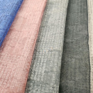 Hunminjeongeum Solid | Hangeul Korean Silk by the yard 5 colors made in Korea Hanbok Fabric for Korean Traditional Costume 110cm 44&quot; wide