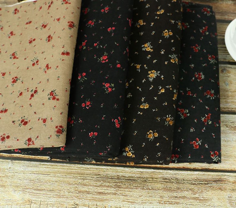 Winter Flower 20s Brushed Cotton Rayon Fabric by the yard 4 colors made in Korea 147cm
