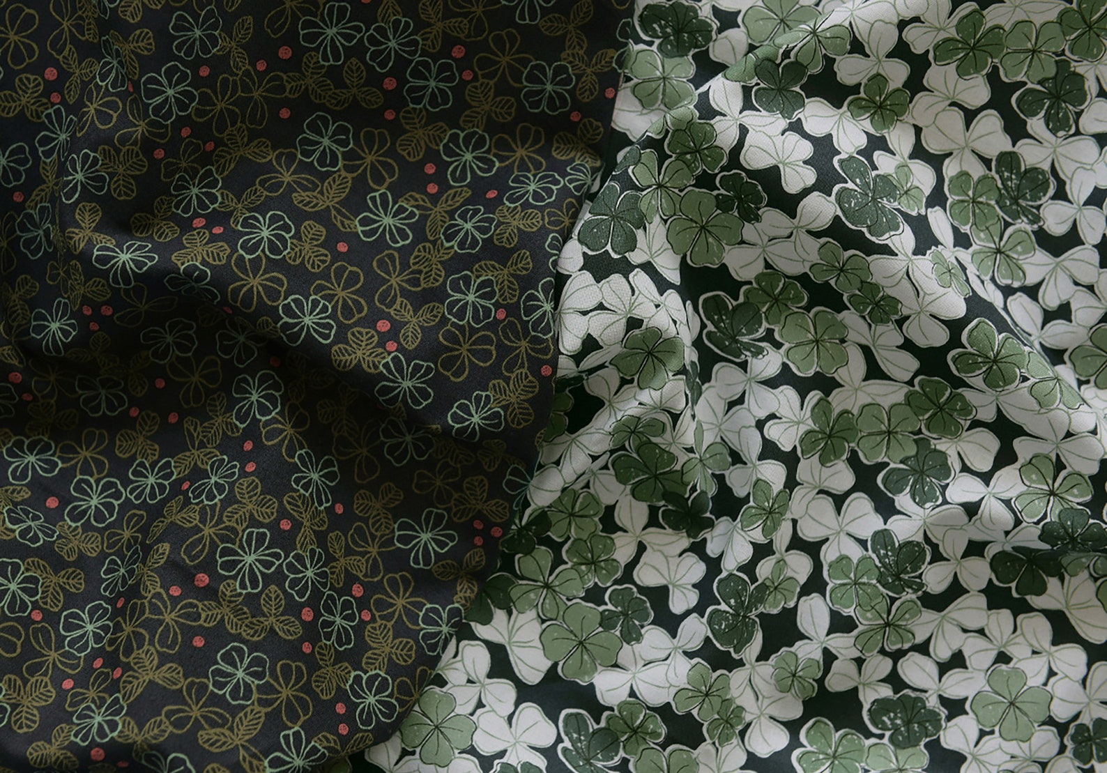 Clover 20s Soft Cotton Fabric by the yard 2 colors Plain Etsy