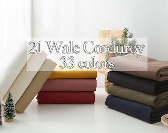 33 colors 21Wale Corduroy Fabric by the yard Soft Cotton Winter Corduroy Vintage Upholstery Fabric Couch Cover made in Korea 147cm 58" wide