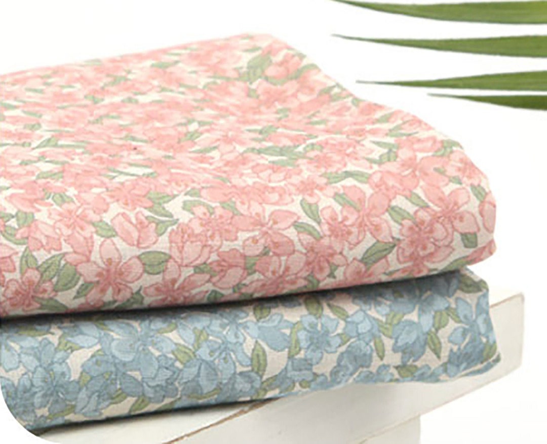 Flower Sprinkle Floral Cotton Double Gauze by the Yard 2 Colors Wide