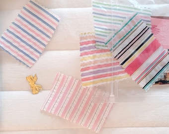 Berry Stripes | Seersucker by the yard, 6 colors, Multi-color Striped Yarn Dyed Fabric, Summer Dress, Pajama, made in Korea, 110cm 44"wide
