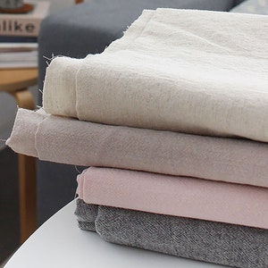 Cozy | Biowashed Cotton Fabric by the yard 4 colors made in Korea Yarn Dyed Wide Cotton Check Fabric Home Textiles Fabric 160cm 63&quot;wide