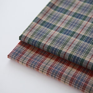 Glass Check - Washed Cotton by the yard 2 colors made in Korea Yarn Dyed Cotton 110cm wide
