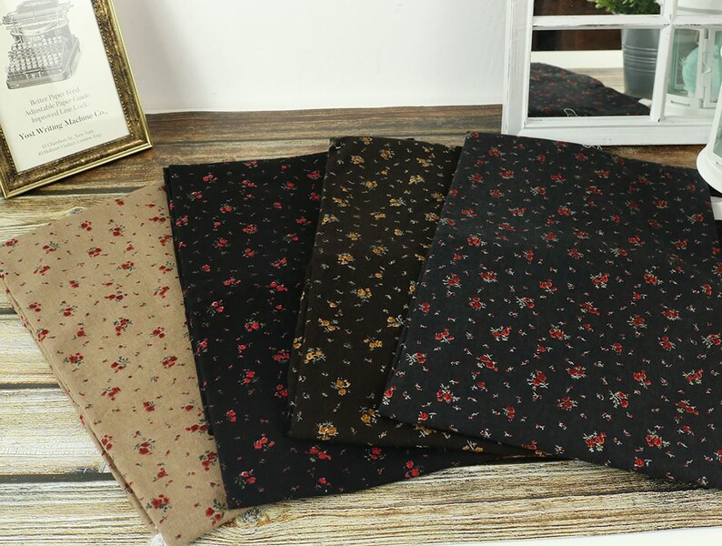 Winter Flower 20s Brushed Cotton Rayon Fabric by the yard 4 colors made in Korea 147cm