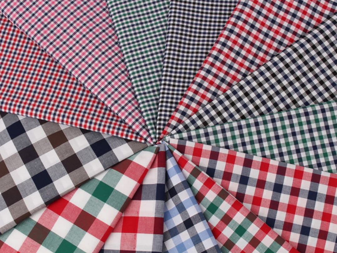 Ben Gingham Check Cotton by the Yard 13 Colors Made in Korea - Etsy