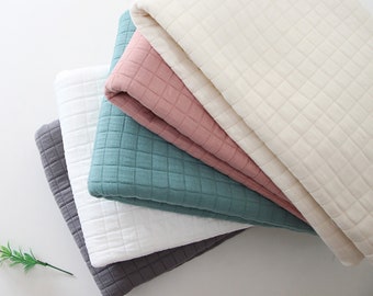 Square | Quilted Cotton Knit by the yard 5 colors made in Korea Cotton Knit Baby Bedding Winter wide Cotton Knit Home Textiles 150cm 59&quot;wide