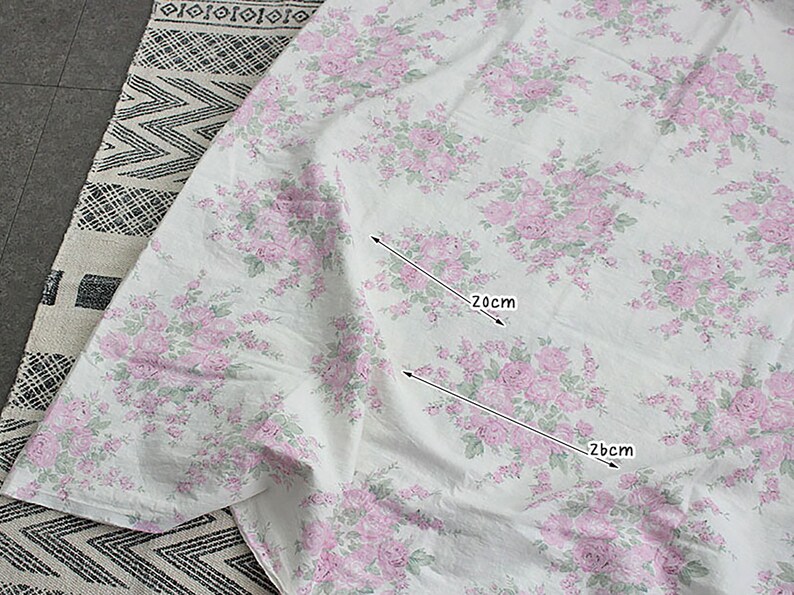 Bogart Rose | Floral Cotton Linen by the Yard, 3 Colors, Made in Korea ...