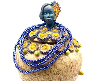 Ms. Renee - Handcrafted Ceramic Memory Jar, Garden Women Series