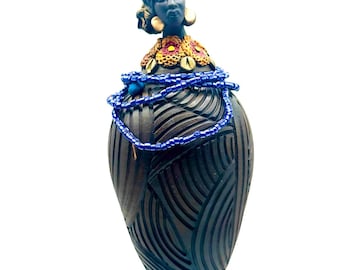 Ms. Barbara - Handcrafted Ceramic Memory Jar, Garden Women Series