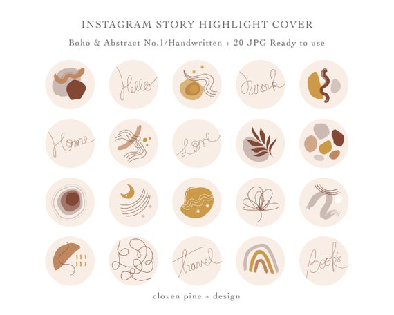 Instagram Story Highlight Icons Boho Abstract No.1 / | Etsy