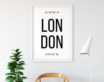 DIGITAL: London Print | London Poster | London Wall Art | London Typography | England Poster | British Print | London Travel Poster