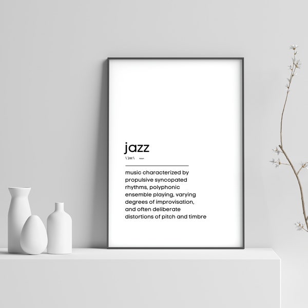 DIGITAL: Jazz Print | Jazz Poster | Jazz Wall Art | Jazz Music Print | Jazz Wall Hanging | Jazz Sign | Music Poster | Jazz Definition Print