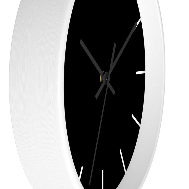 Deep Black Wall Clock Minimalist Wall Clock Monochrome Wall Clock