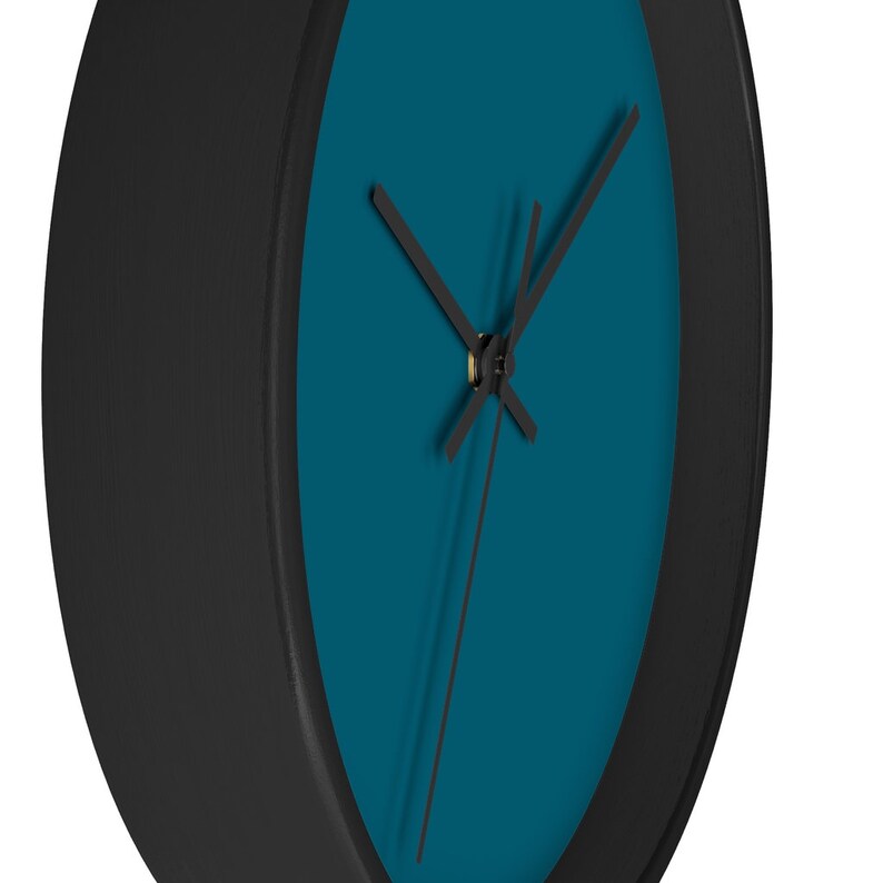 Blue Wall Clock Dark Teal Wall Clock Minimalist Wall Clock Etsy