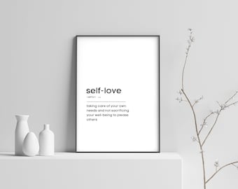 DIGITAL: Impresión de amor propio / Cartel de amor propio / Impresión de definición de amor propio / Pared de amor propio colgando / Arte de pared de amor propio / Arte de pared minimalista