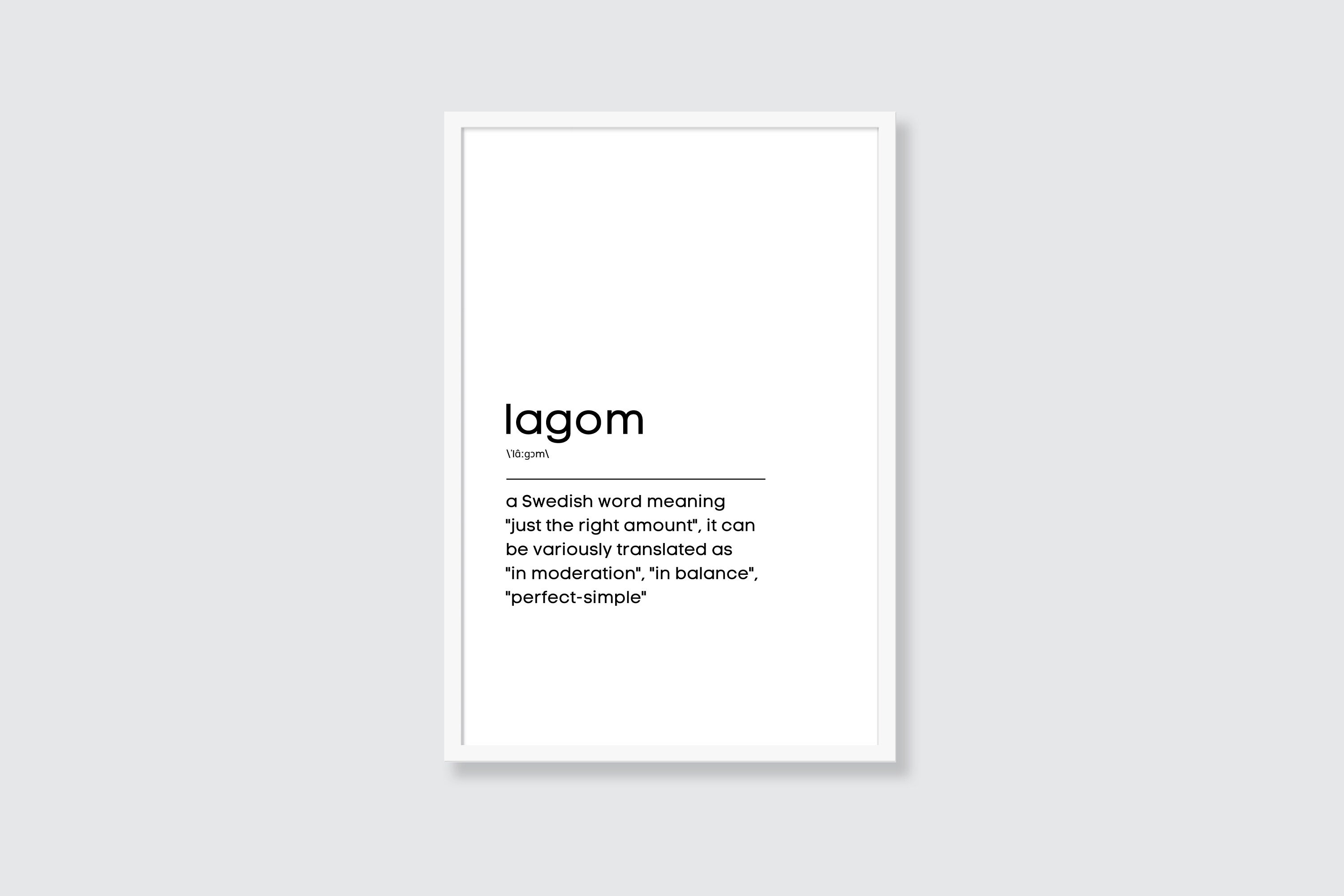 DIGITAL: Lagom Print Lagom Poster Lagom Definition | Etsy
