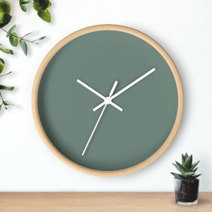 Viridian Green Wall Clock | Teal Wall Clock | Moss Green Wall Clock | Scandinavian Wall Clock | Wooden Clock | Granny Smith Wall Clock |