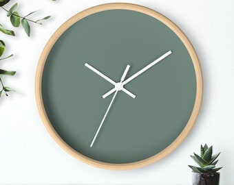 Viridian Green Wall Clock | Teal Wall Clock | Moss Green Wall Clock | Scandinavian Wall Clock | Wooden Clock | Granny Smith Wall Clock |