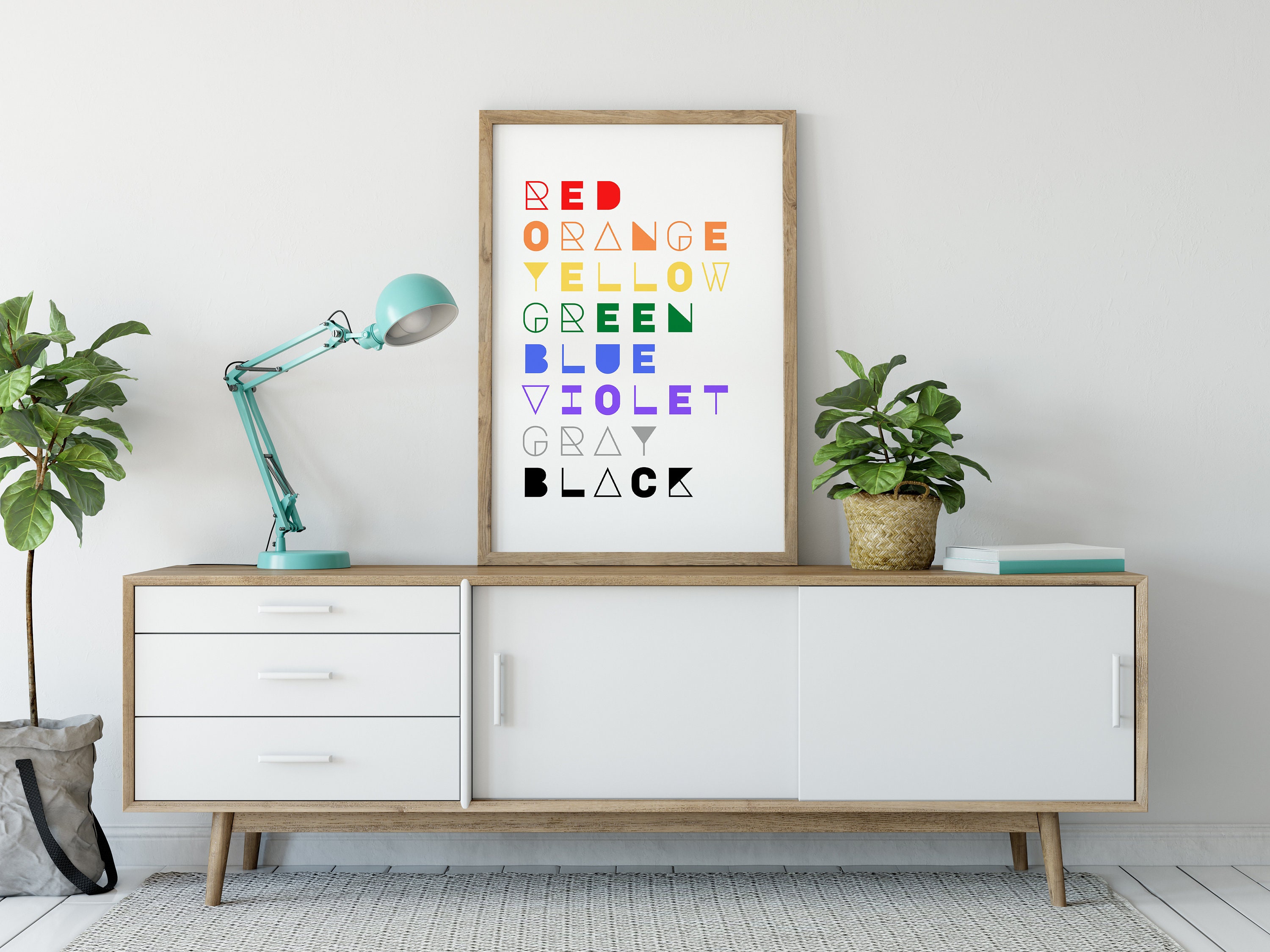 Color Chart Printable Poster, Minimalist Typography Poster, Colorful ...