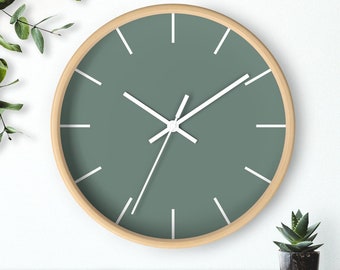 Viridian Green Wall Clock | Teal Wall Clock | Turquoise Wall Clock | Scandinavian Wall Clock | Wooden Clock | Granny Smith Wall Cloc