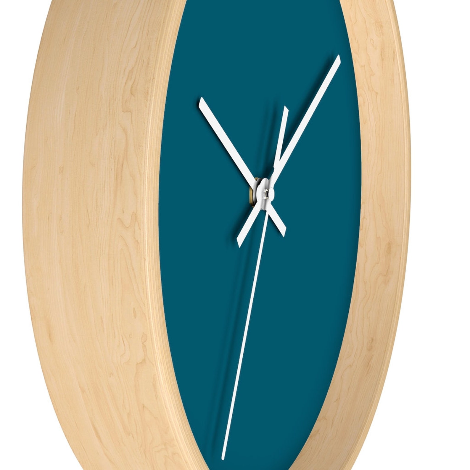 Blue Wall Clock Dark Teal Wall Clock Minimalist Wall Clock Etsy