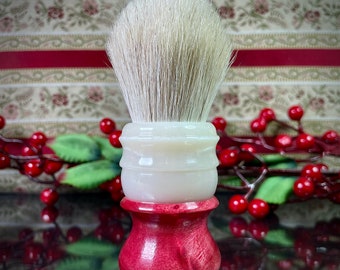 Stabilized poplar shaving brush. 26 mm horse tail knot