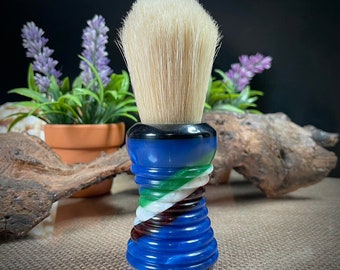 Handmade shaving brush. Resin handle with boar knot