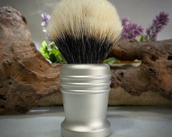 Micro peened aluminium shaving brush. Manchuria badger knot