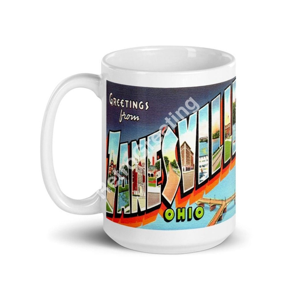 Greetings From Zanesville Ohio Coffee Mug Vintage Retro Etsy