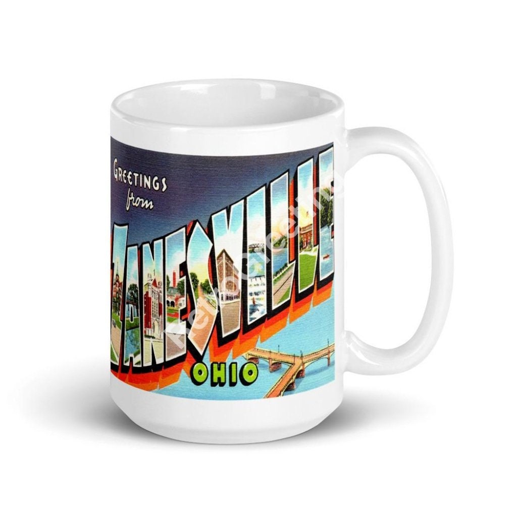 Greetings From Zanesville Ohio Coffee Mug Vintage Retro Etsy