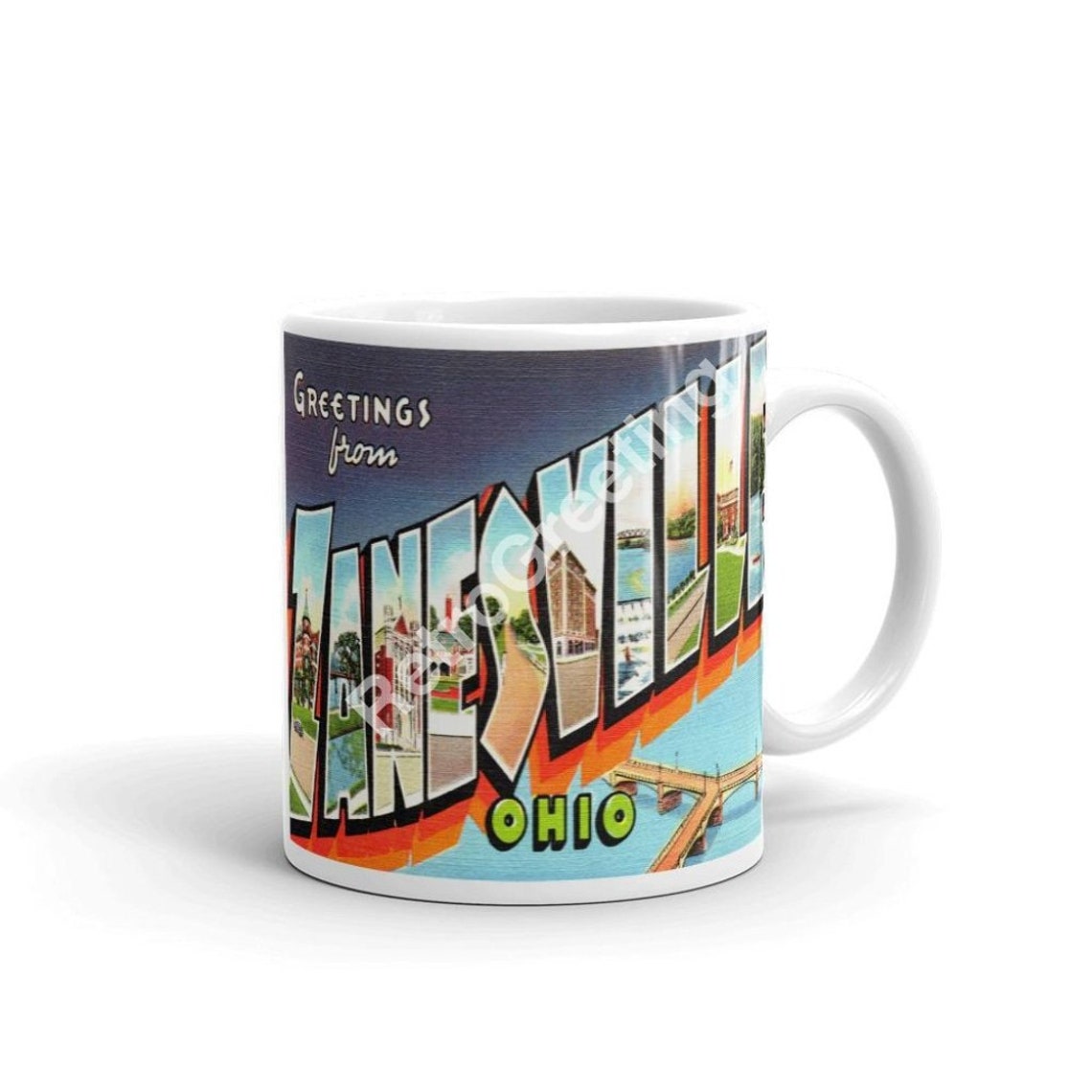 Greetings From Zanesville Ohio Coffee Mug Vintage Retro Etsy.de