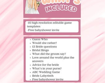 Bridal Shower Games | 10+ Printable Templates (Instant Digital Download)| Fun & Classy Editable Bridal Games That Everyone Will Love